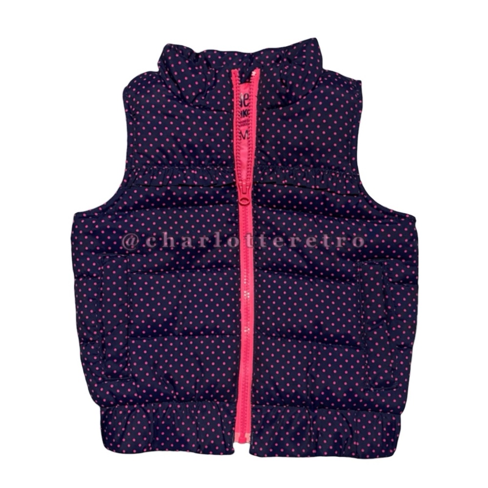 Osh Kosh Pink Dot Puffer Vest Genuine Kids